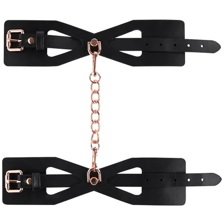 Sportsheets Sex & Mischief Brat Handcuffs with Rose Gold Chain, Black