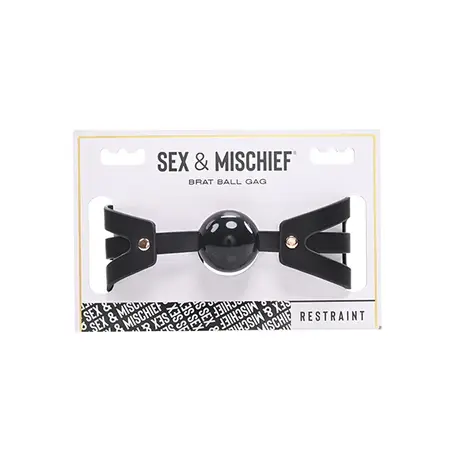 Sportsheets S&M Brat Adjustable Ball Gag - Soft Silicone, Black-Pink