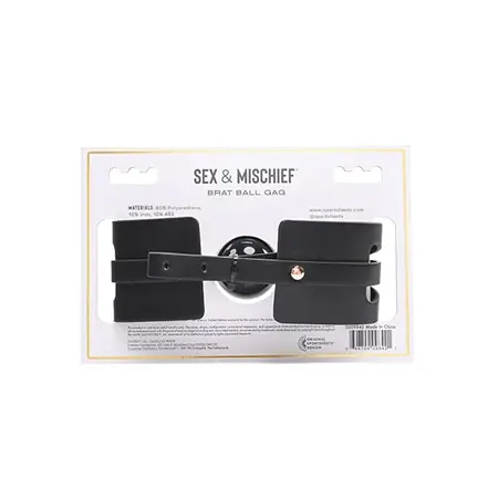Sportsheets S&M Brat Adjustable Ball Gag - Soft Silicone, Black-Pink