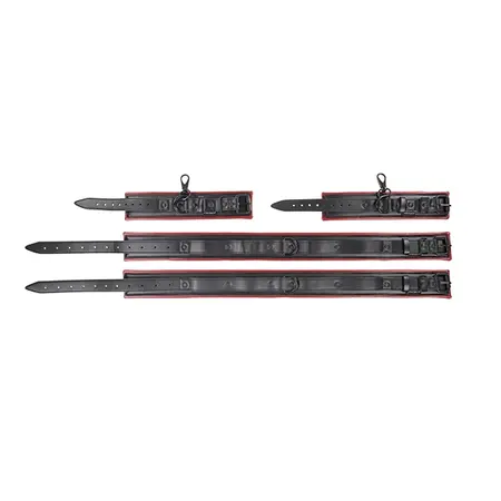 Sportsheets Saffron Thigh & Wrist Restraint Set, Adjustable Faux Leather