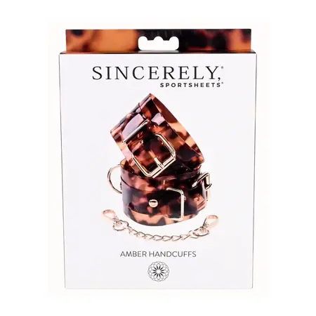 Sportsheets Amber Adjustable Hand Restraints Tortoiseshell Design