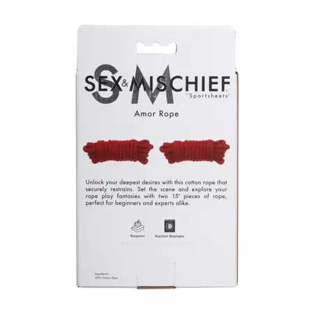Sportsheets Sex & Mischief Amor Rope 2x4.5m Soft Cotton Black Set