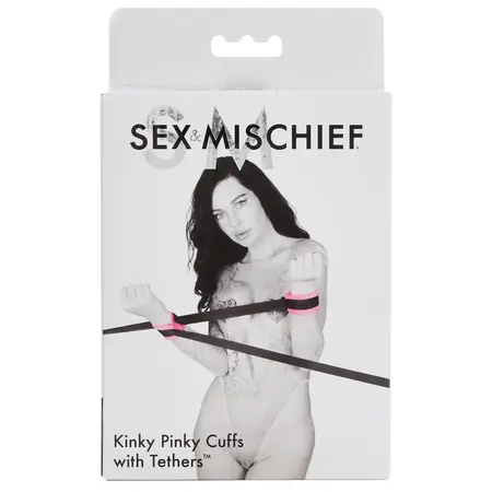 Sportsheets Sex & Mischief Adjustable Pink Cuffs with Long Tethers