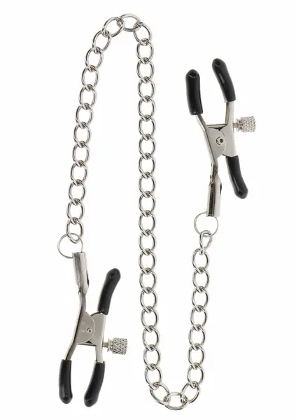 TABOOM Adjustable Clamps with Chain - Precision Tension System, Silver
