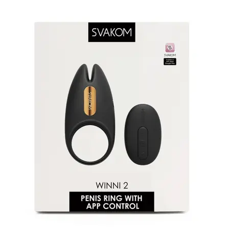 SVAKOM Winni 2 App-Controlled Silicone Intimate Ring Waterproof Black