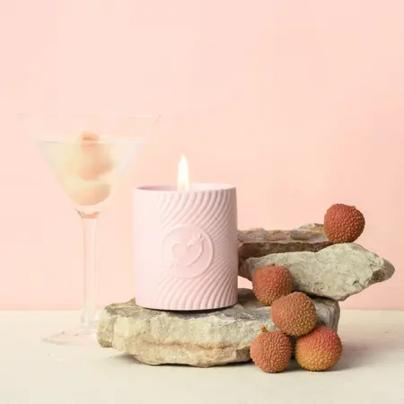 HighOnLove Pink Lychee Martini Massage Candle 120g - Hemp & Coconut Oils