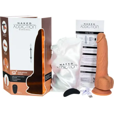 Naked Addiction Thrusting Model 23 cm Caramel Remote-Controlled Silicone