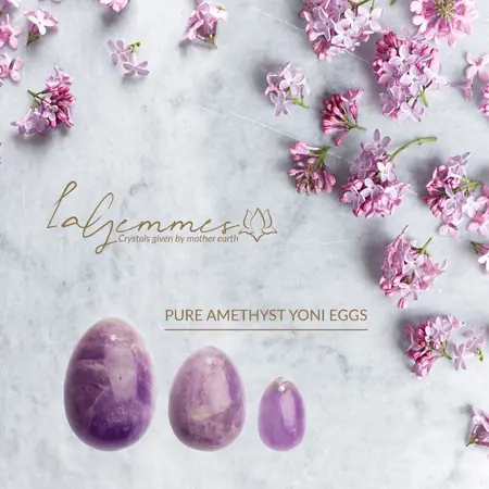 La Gemmes Amethyst Yoni Egg L - Natural Gemstone Wellness Trainer 5x3.5cm
