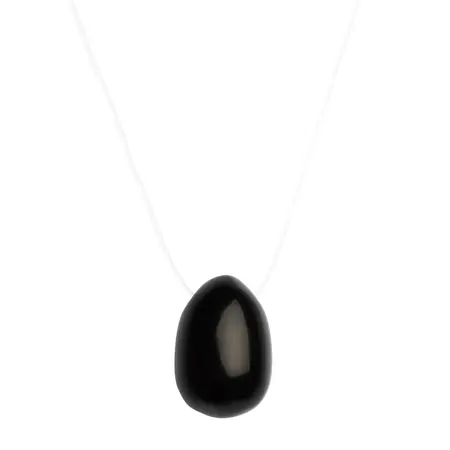 La Gemmes Black Obsidian Stone Egg M - Natural Gemstone Wellness Tool 4x3cm