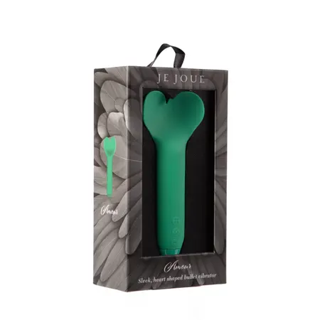 Je Joue Amour Green Heart-Shaped Bullet Massager, USB Rechargeable