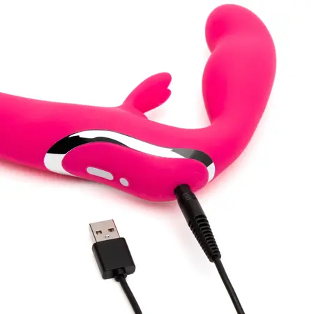Happy Rabbit Strapless Intimate System Pink, 15 Modes, Silicone, USB