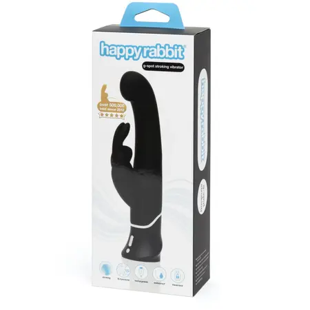 Happy Rabbit G-Spot Stroker Black - Silicone Rechargeable Intimate Machine