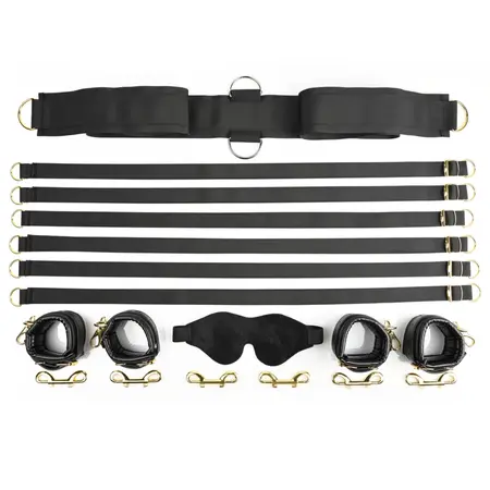 Sportsheets Under the Bed Restraint System Special Edition, 6 Points, Gold Hardware