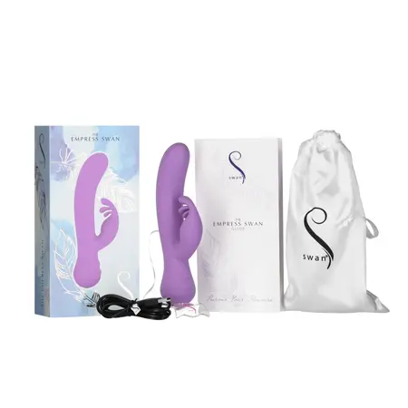 Swan Empress Swan Dual Motor Silicone Personal Massager Purple 21cm
