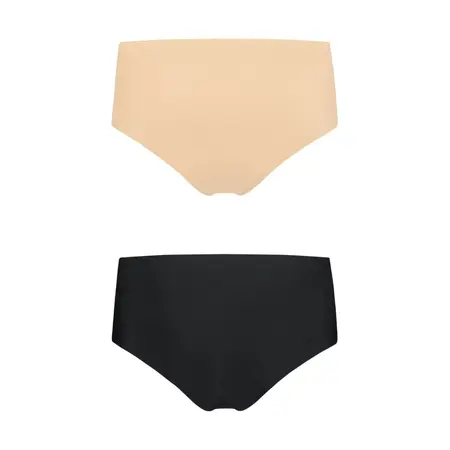 Bye Bra Invisible High Brief 2-Pack Nude & Black L Seamless Comfort