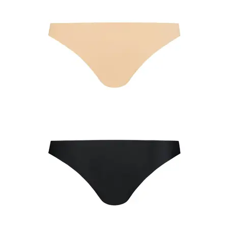Bye Bra Invisible Brazilian Briefs 2-Pack Nude & Black XXL Seamless