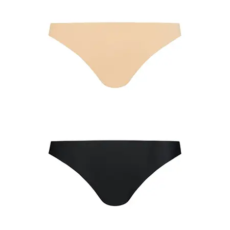 Bye Bra Invisible Brazilian Briefs 2-Pack Nude & Black Size M