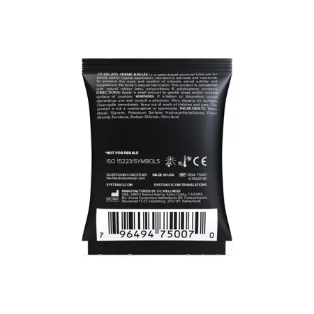 JO System Gelato Creme Brulee Lubricant Sachet 5 ml - Gourmet Aroma