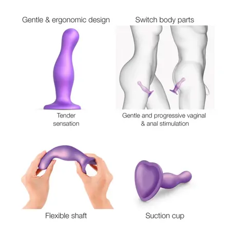 Strap-On-Me Curvy Plug Model L Metallic Purple - Liquid Silicone & Suction Cup