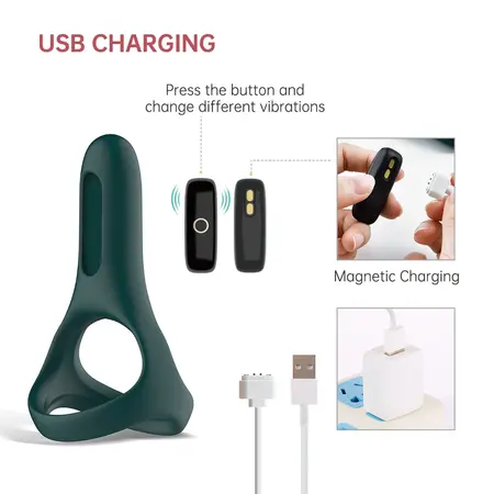 Magic Motion Rise Green - Dual Silicone Intimate Ring, App-Controlled