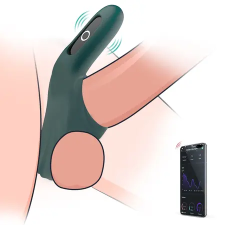 Magic Motion Rise Green - Dual Silicone Intimate Ring, App-Controlled