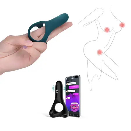 Magic Motion Rise Green - Dual Silicone Intimate Ring, App-Controlled
