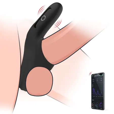 Magic Motion Rise Black - Double Intimate Ring with App Control