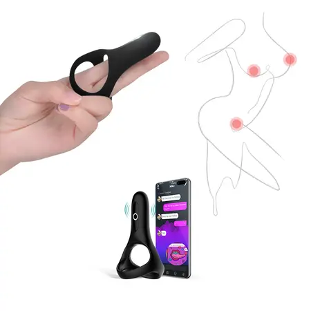 Magic Motion Rise Black - Double Intimate Ring with App Control