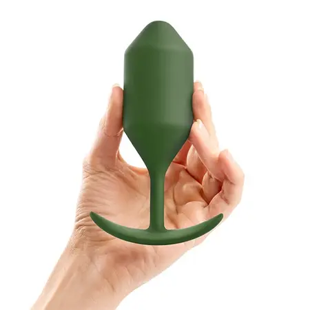 b-Vibe Snug Plug 4 Weighted Silicone Anal Model Army Green 257g 4.3x14cm