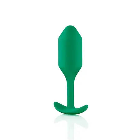 b-Vibe Snug Plug 2 Green Weighted Silicone Intimate Trainer 114g 3x11.4cm
