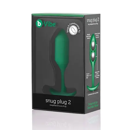 b-Vibe Snug Plug 2 Green Weighted Silicone Intimate Trainer 114g 3x11.4cm