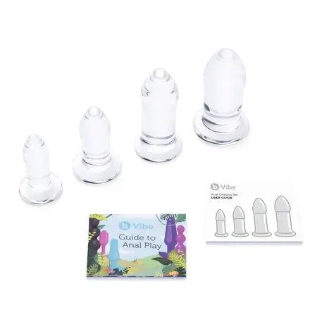 b-Vibe Glass Dilators Set 4-Piece - Borosilicate, Tapered, Multi-Size