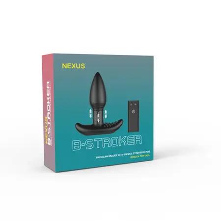 Nexus B-Stroker Intimate Massage Device with Remote, Silicone, Black