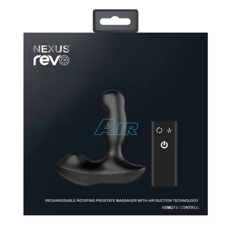 Nexus Revo Air Intimate Device with Rotating Shaft & Airflow System, Black