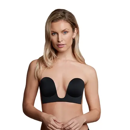 Bye Bra Seamless U-Style Bra Cup B Black - Strapless, Invisible Design