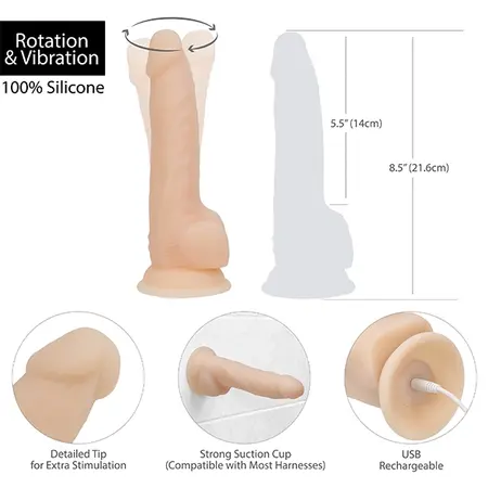 BMS Factory Naked Addiction Rotating Intimate Device 20cm Vanilla