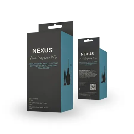 Nexus Anal Beginner Kit - Silicone Starter Set with Douche, Plug & Beads