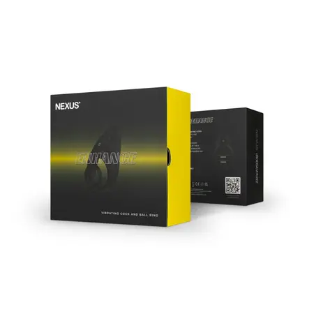 Nexus Enhance Rechargeable Dual Vibrating Intimate Ring - Black Silicone