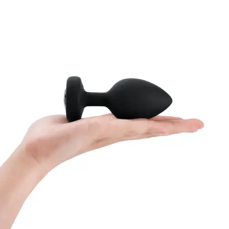 b-Vibe Vibrating Jewel Plug XXL Black - 15 Modes, USB Rechargeable, 12.2 cm