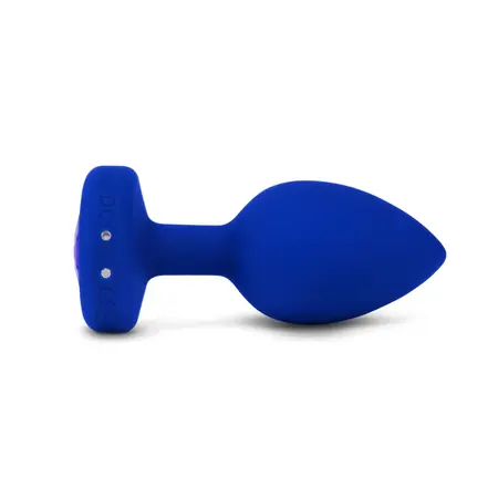 b-Vibe Vibrating Jewel Plug L/XL Navy - Silicone, Rechargeable, 15 Modes