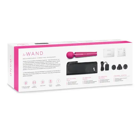 Le Wand Massager Magenta - Multi-Intensity Rechargeable Wand, 340mm
