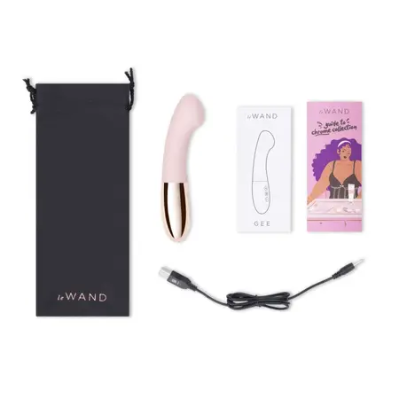 Le Wand Gee Rose Gold - Curved Rechargeable Massager, Body-Safe 166mm