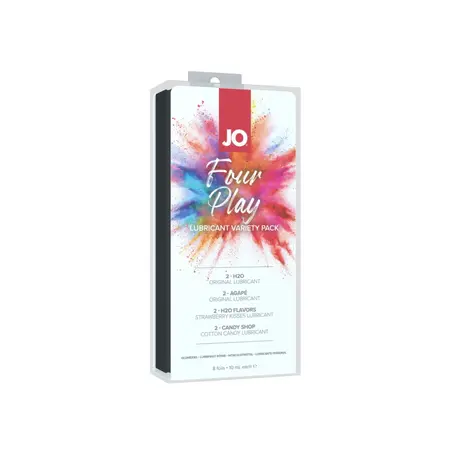 System JO Four Play Variety Pack Water-Based Lubes 8x10ml Assorted Flavors