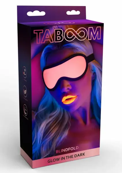 Glow in the Dark светеща превръзка за очи от еко кожа, регулируема