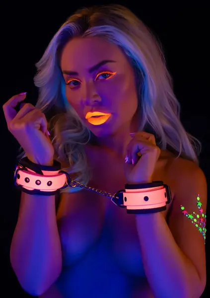 TABOOM Glow in the Dark Wrist Cuffs Vegan Leather Adjustable
