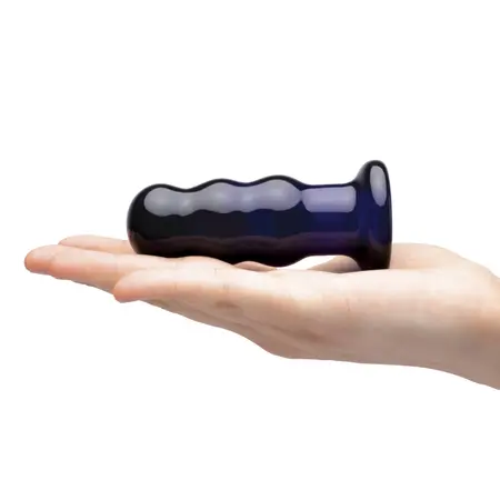 Glas Vibrating Beaded Plug - Glass, Rechargeable, Remote Control, 9 cm