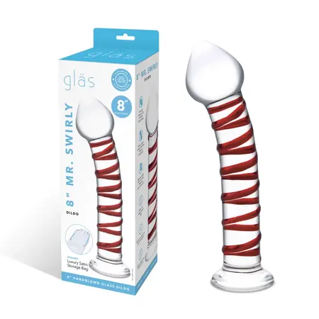 Glas Mr. Swirly Glass Model 20.3 cm - Spiral Textured, Curved Design