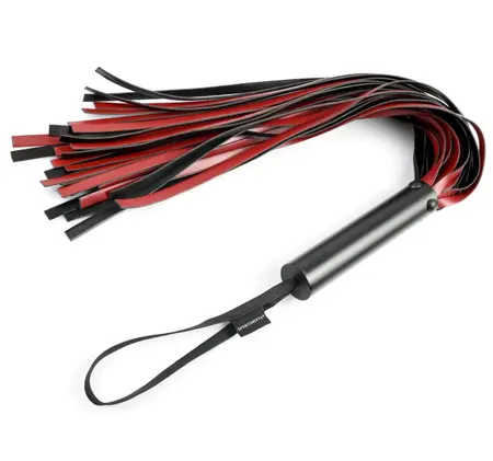 Sportsheets Saffron Series Flogger - Long Faux Leather, Metal Handle