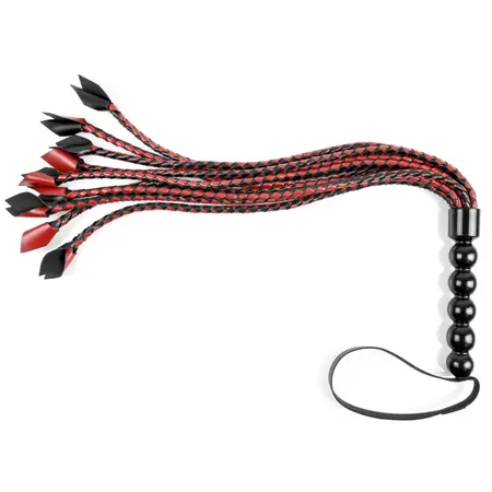 Sportsheets Saffron Braided Flogger - 9-Strand Faux Leather, 61 cm