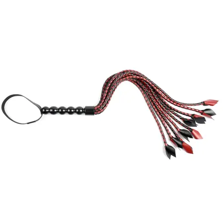 Sportsheets Saffron Braided Flogger - 9-Strand Faux Leather, 61 cm